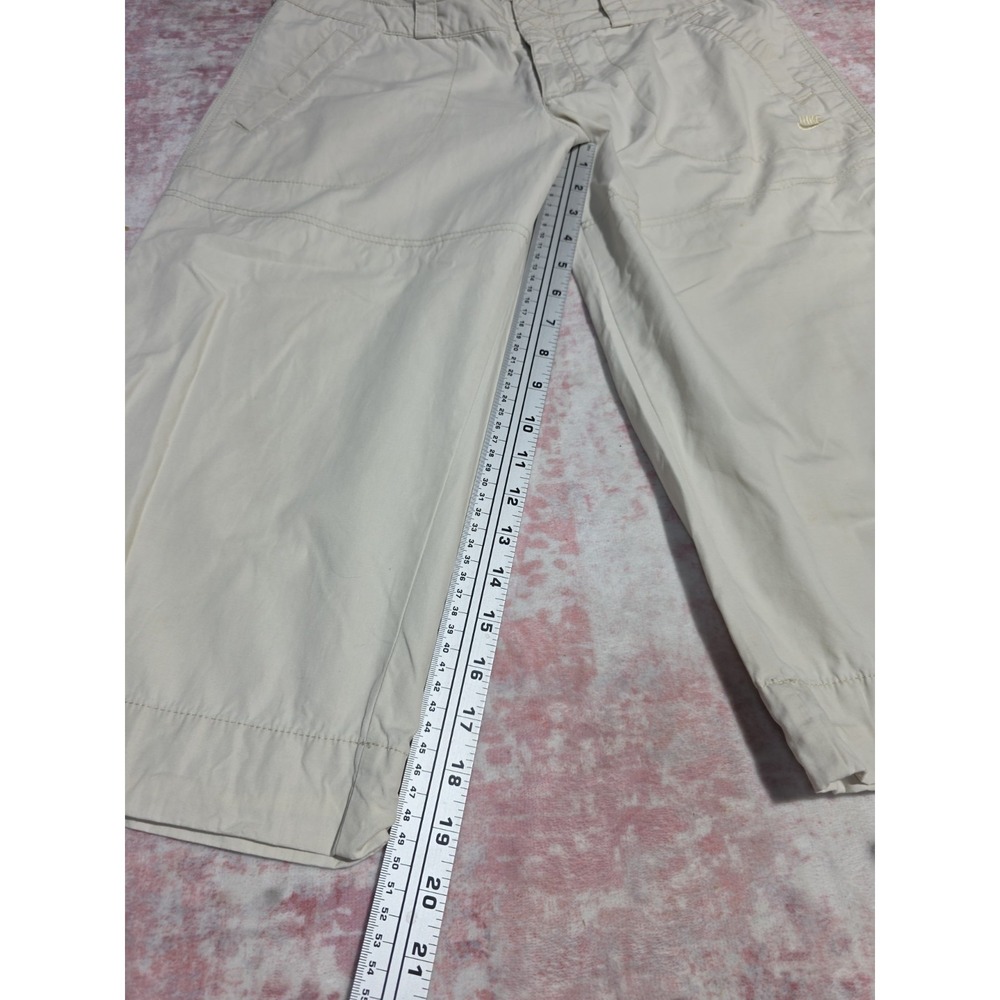 Nike Youth Girls Size M (8-10) Cream Beige Cotton Capri Crop Pants Drawstring... - Picture 2 of 9
